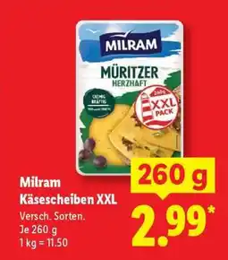 Lidl MILRAM Käsescheiben XXL Angebot