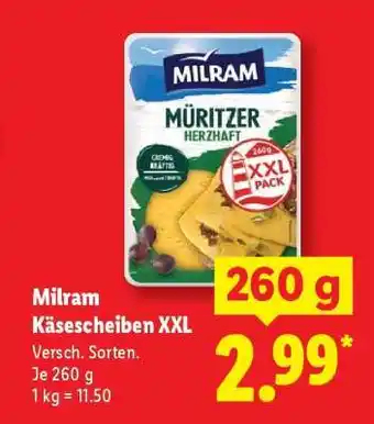 Lidl MILRAM Käsescheiben XXL Angebot