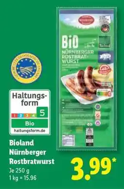 Lidl Bioland Nürnberger Rostbratwurst Angebot