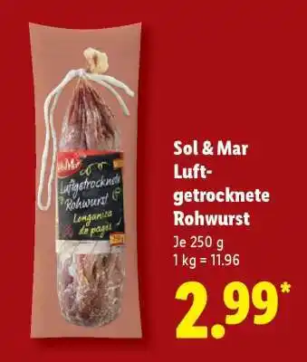 Lidl Sol & Mar Luftgetrocknete Rohwurst Angebot