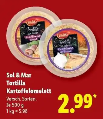 Lidl Sol & Mar Tortilla Kartoffelomelett Angebot