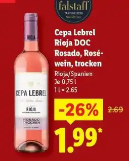 Lidl Cepa Lebrel Rioja DOC Rosado, Roséwein, trocken Angebot