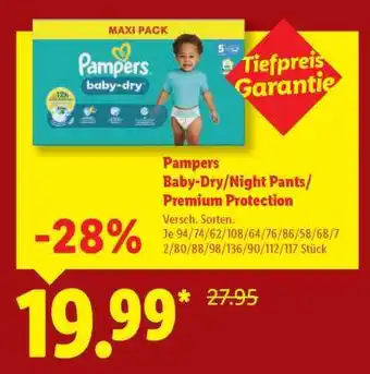 Lidl Pampers Baby-Dry/Night Pants/Premium Protection Angebot