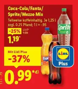 Lidl Coca-Cola / Fanta / Sprite / Mezzo Mix Angebot