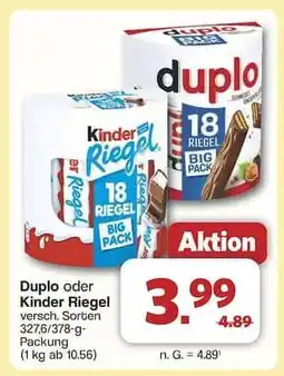 Famila Nord Ost Duplo oder Kinder Riegel Angebot