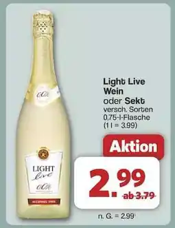 Famila Nord Ost Light Live Wein oder Sekt Angebot