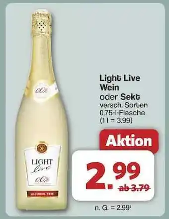 Famila Nord Ost Light Live Wein oder Sekt Angebot