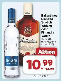 Famila Nord Ost Ballantines Blended Scotch Whisky oder Finlandia Vodka Angebot