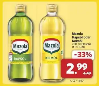 Famila Nord Ost Mazola Rapsöl oder Keimöl Angebot