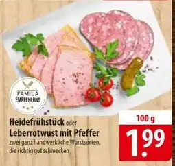 Famila Nord Ost Heidefrühstück oder Leberrotwurst mit Pfeffer Angebot