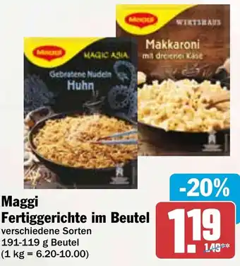 HIT Maggi Fertiggerichte im Beutel Angebot