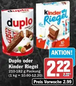HIT Duplo oder Kinder Riegel Angebot