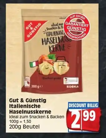 Edeka Gut & Günstig Italienische Haselnusskerne 200g Beutel Angebot