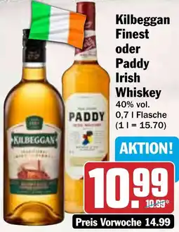 HIT Kilbeggan Finest oder Paddy Irish Whiskey Angebot