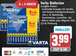 HIT Varta Batterien Longlife Power Angebot
