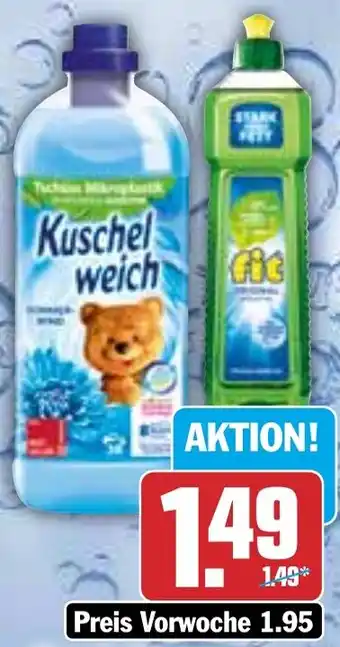 HIT Kuschelweich Weichspüler oder fit Handgeschirrspülmittel Angebot