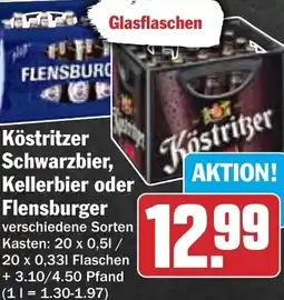 HIT Köstritzer Schwarzbier, Kellerbier oder Flensburger Angebot