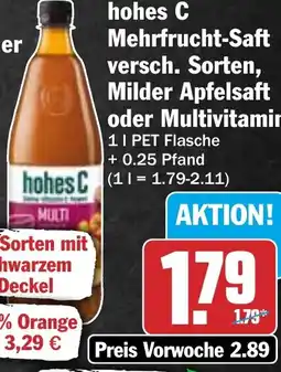 HIT hohes C Mehrfrucht-Saft, Milder Apfelsaft oder Multivitamin Angebot