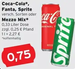 CAP Markt Coca-Cola, Fanta, Sprite oder Mezzo Mix Angebot