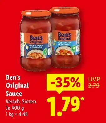 Lidl Ben’s original süß-sauer extra gemüse Angebot