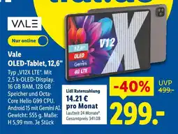 Lidl Vale oled-tablet, 12,6 Angebot