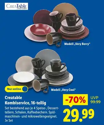 Lidl Creatable kombiservice, modell „very berry“ Angebot