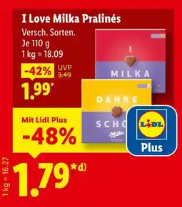 Lidl Milka i love milka pralinés Angebot
