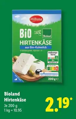 Lidl Milbona bioland hirtenkäse Angebot
