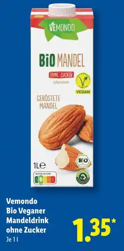 Lidl Vemondo bio veganer mandeldrink ohne zucker Angebot