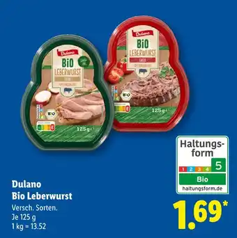 Lidl Dulano bio leberwurst Angebot