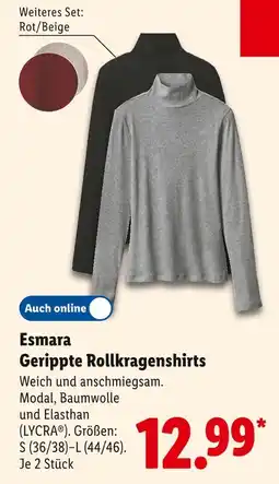 Lidl Esmara gerippte rollkragenshirts Angebot