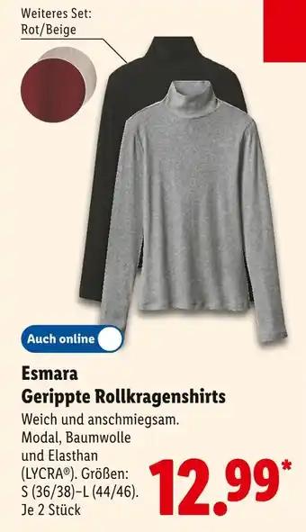 Lidl Esmara gerippte rollkragenshirts Angebot