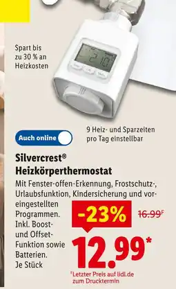 Lidl Silvercrest heizkörperthermostat Angebot
