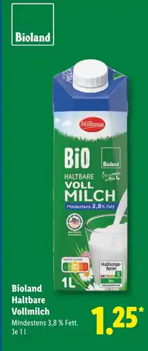 Lidl Milbona bioland haltbare vollmilch Angebot