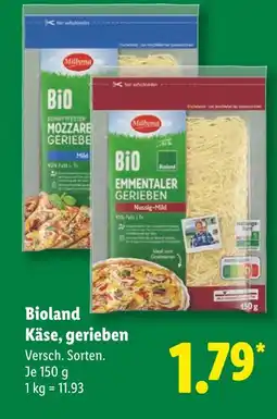 Lidl Milbona bioland käse, gerieben Angebot