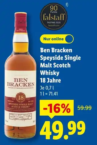 Lidl Ben bracken ben bracken speyside single malt scotch whisky 18 jahre Angebot