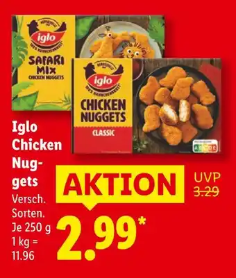 Lidl Iglo chicken nuggets safari mix Angebot