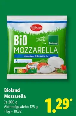 Lidl Milbona bioland mozzarella Angebot