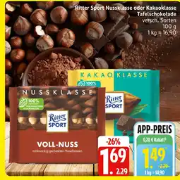 Marktkauf Ritter sport nussklasse tafelschokolade Angebot