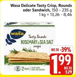 Marktkauf Wasa delicate tasty crisp, rounds oder sandwich Angebot