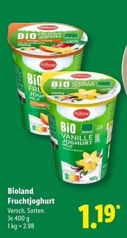 Lidl Milbona bio fruchtjoghurt mango-vanille Angebot