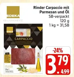 Marktkauf Edeka rinder carpaccio mit parmesan und öl Angebot