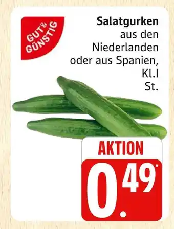 Marktkauf Gut & günstig salatgurken aus den niederlanden Angebot
