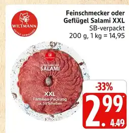 Marktkauf Wiltmann feinschmecker salami xxl Angebot