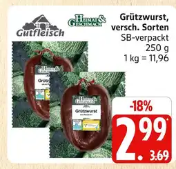 Marktkauf Gutfleisch grützwurst Angebot