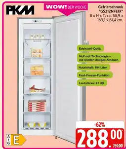 Marktkauf Pkm gefrierschrank gs212nfeix Angebot