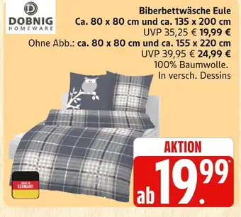 Marktkauf Dobnig homeware biberbettwäsche eule Angebot