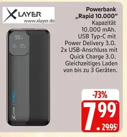 Marktkauf Xlayer powerbank „rapid 10.000“ Angebot