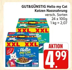 Marktkauf Gut&günstig hello my cat zarte häppchen in sauce Angebot
