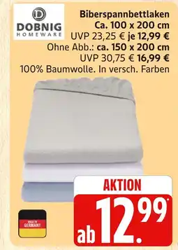 Marktkauf Dobnig homeware biberspannbettlaken ca. 100 x 200 cm Angebot